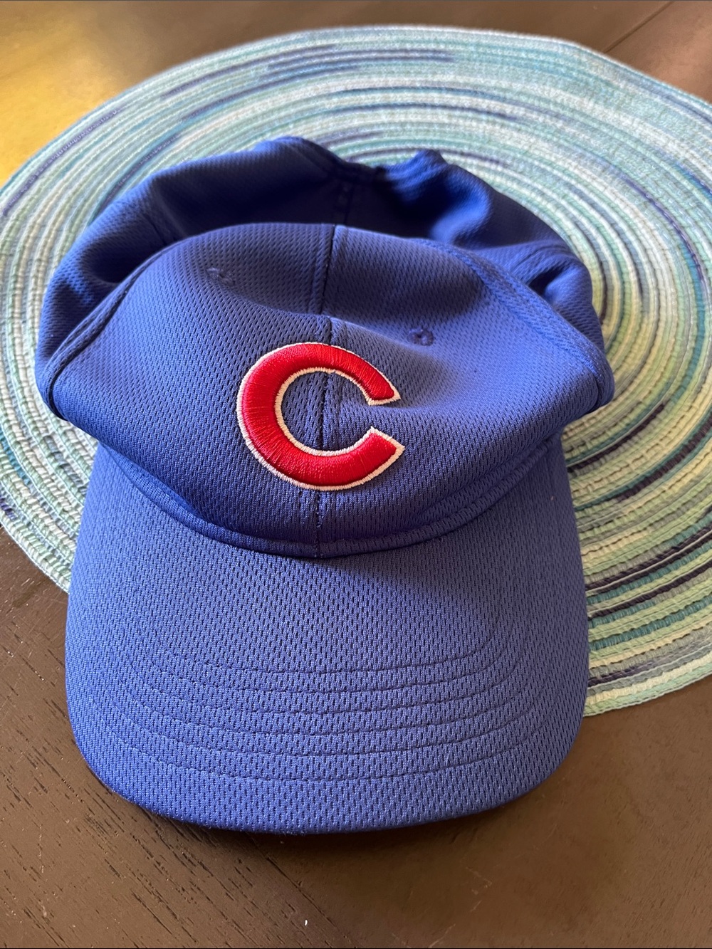 Blue Baseball Cap with Red C Patch - Unbranded
